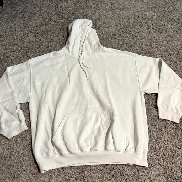 Gildan Other - Gildan Heavy Blend Hoodie XL White Blank Pullover Sweatshirt Cotton Poly